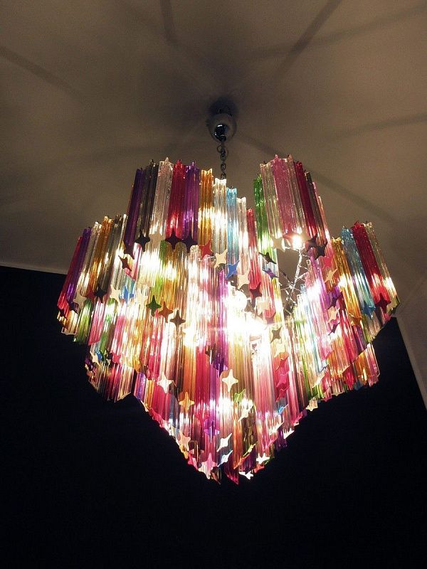 Винтажная люстра Murano Chandelier 200-1 Multicolored Prism Glasses