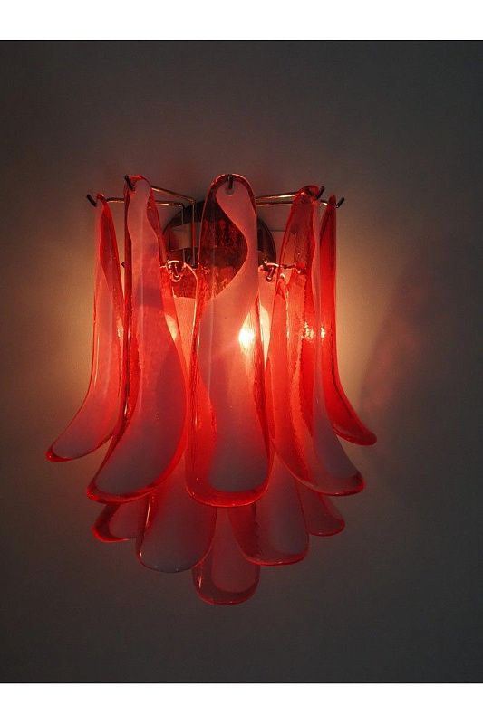 Настенный светильник Murano Wall Lamp 10 Red Petal Glass