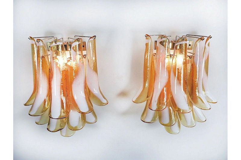 Настенный светильник Murano Wall Lamp 10 Caramel-Colored Petal Glass