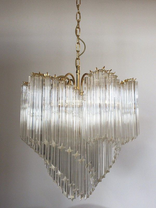Винтажная люстра Murano Chandelier 114 Clear Prism Glass