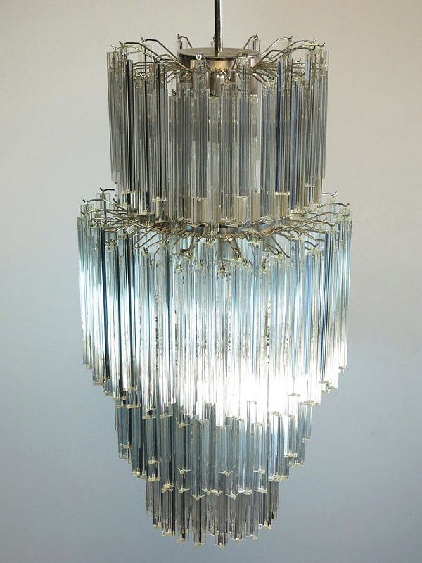 Винтажная люстра Murano Chandelier 242 Clear Prism Glass