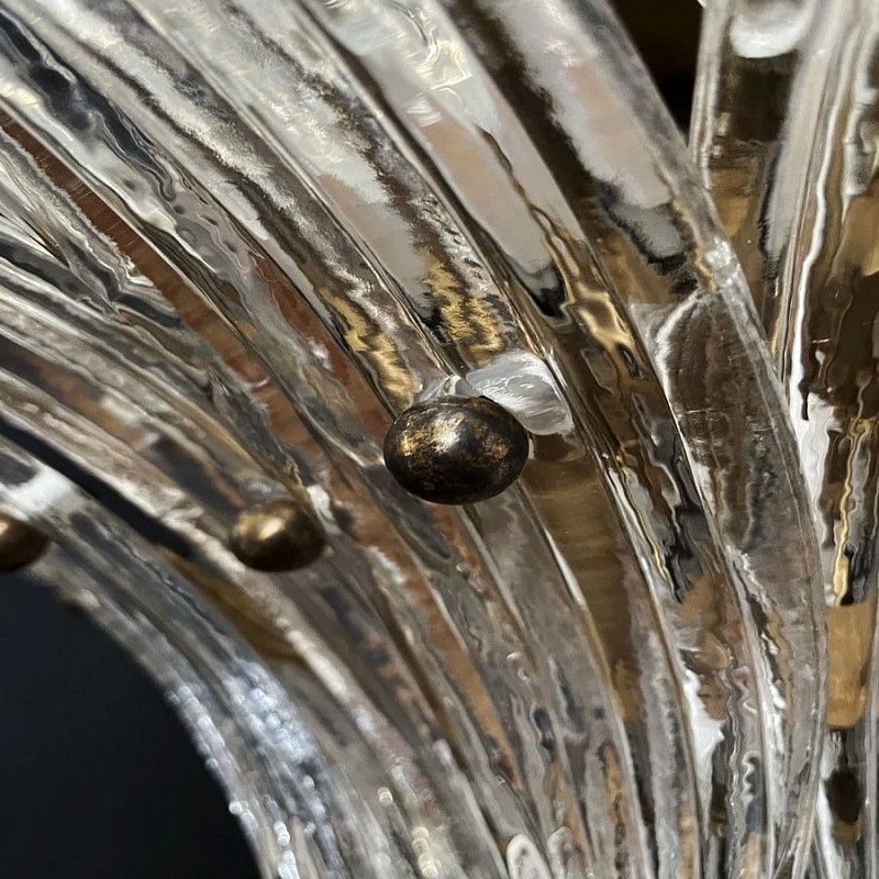 Винтажная люстра Murano Chandelier 163 Clear Palmette Glass