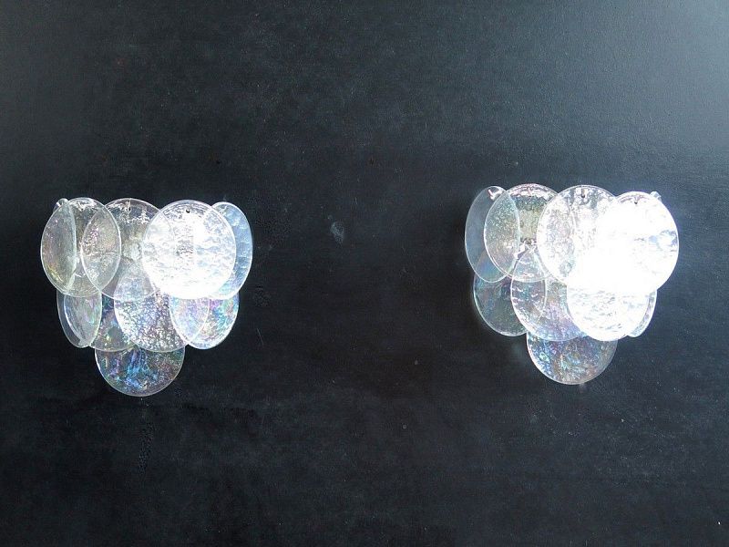 Настенный светильник Murano Wall Lamp 10 Iris Clear Disk Glass