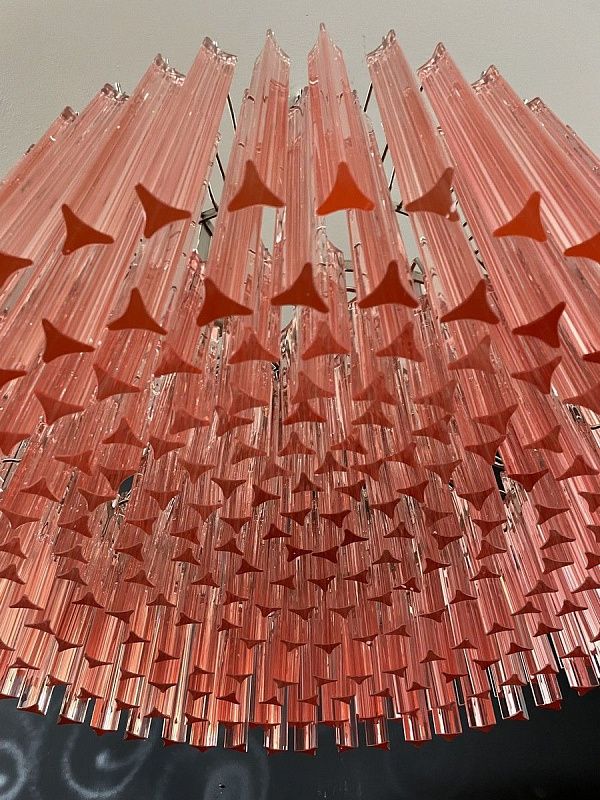Винтажная люстра Murano Chandelier 265-1 Pink Prism Glass