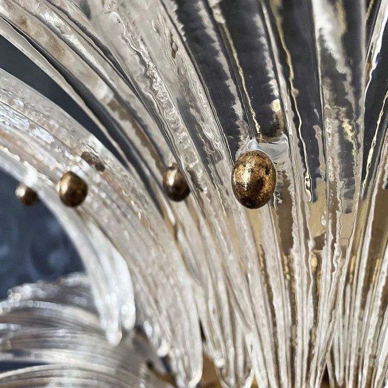 Винтажная люстра Murano Chandelier 104 Clear Palmette Glass