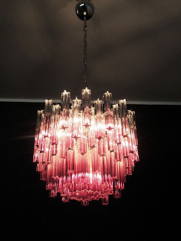 Винтажная люстра Murano Chandelier 107 Purple Prism Glass
