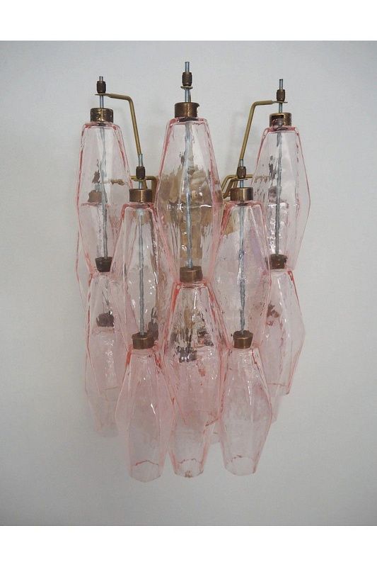 Настенный светильник Murano Wall Lamp 17 Pink Poliedri Glass