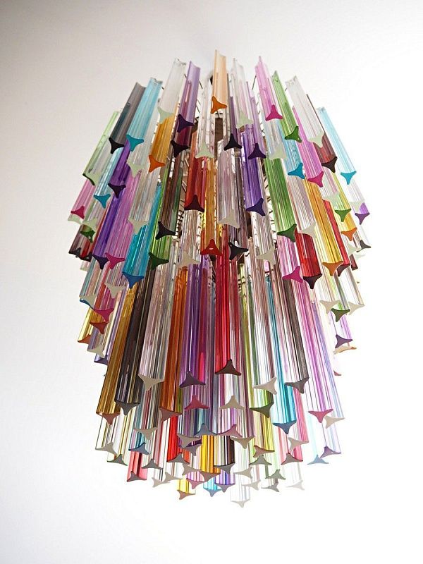 Винтажная люстра Murano Chandelier 187 Multicolored Prism Glass