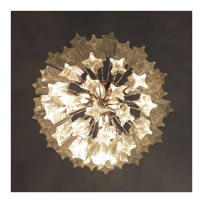 Винтажная люстра Murano Chandelier 47 Clear Prism Glass