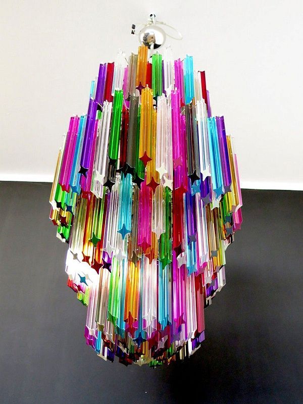 Винтажная люстра Murano Chandelier 242 Multicolored Prism Glass