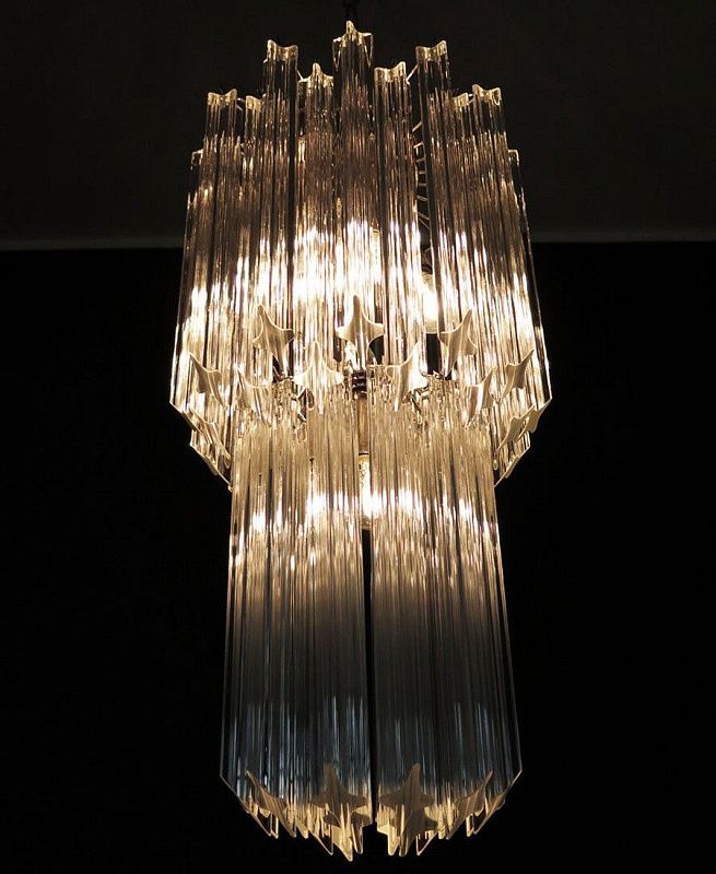 Винтажная люстра Murano Chandelier 46 Clear Prism Glass