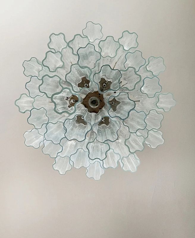 Винтажная люстра Murano Chandelier 36 Clear Glass Tubes