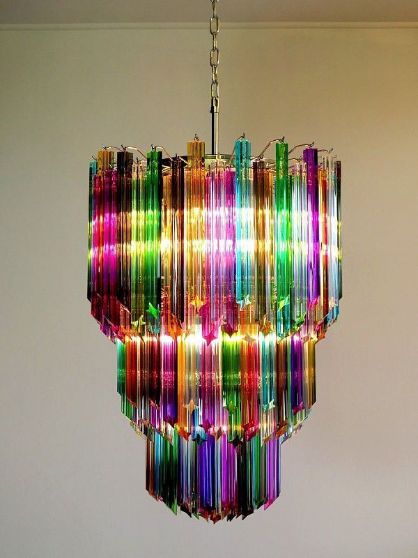 Винтажная люстра Murano Chandelier 184 Multicolored Prism Glass