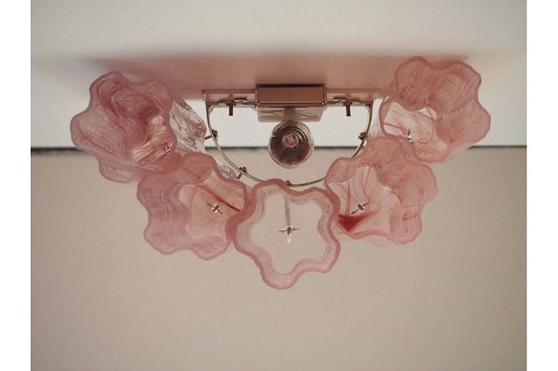 Настенный светильник Murano Wall Lamp 5 Pink Alabaster Glass Tubes