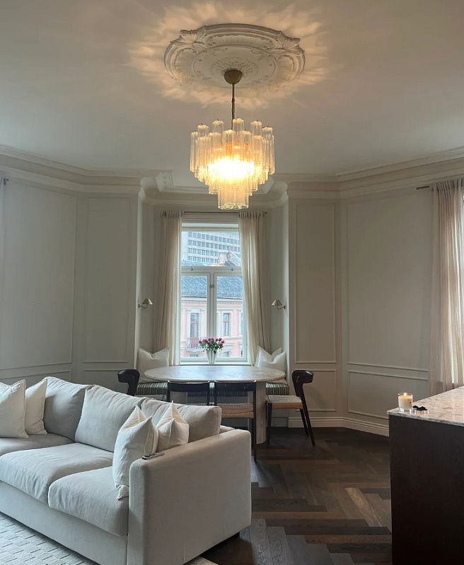 Винтажная люстра Murano Chandelier 36 Clear Glass Tubes
