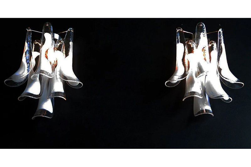 Настенный светильник Murano Wall Lamp 6 White Petal Glass
