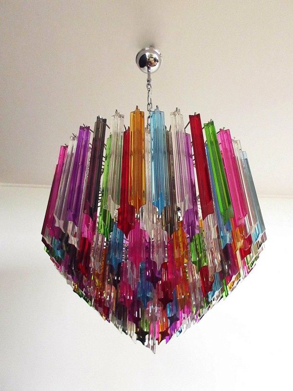 Винтажная люстра Murano Chandelier 163 Multi-Colored Prism Glass