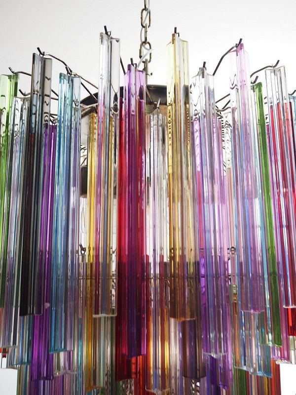 Винтажная люстра Murano Chandelier 187 Multicolored Prism Glass