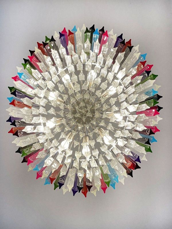 Винтажная люстра Murano Chandelier 265 Multicolored Prism Glass