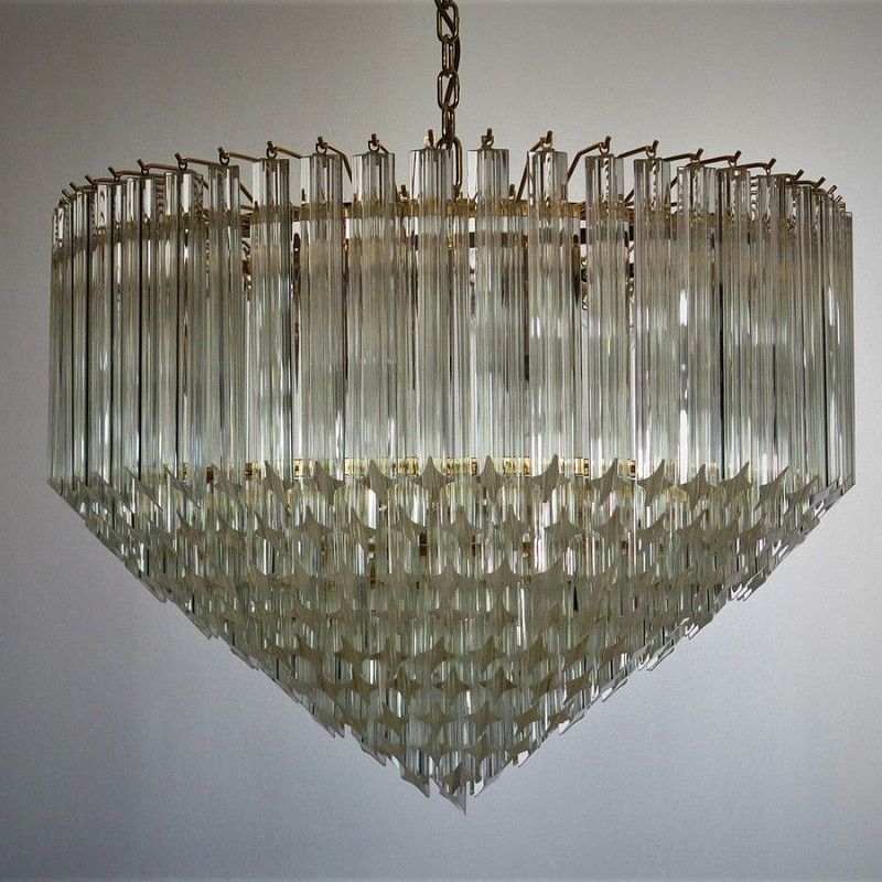 Винтажная люстра Murano Chandelier 265 Clear Prism Glasses
