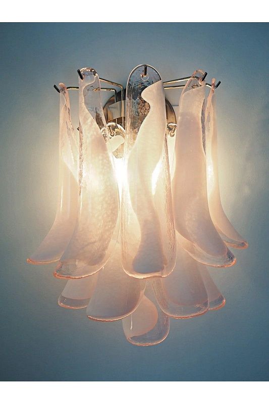 Настенный светильник Murano Wall Lamp 10 Pink Petal Glass