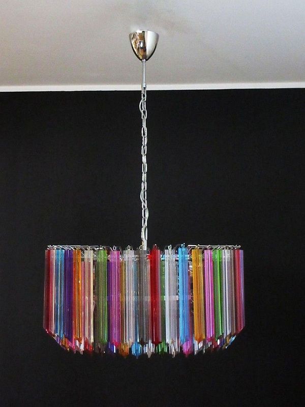 Винтажная люстра Murano Chandelier 265-1 Multicolored Prism Glass