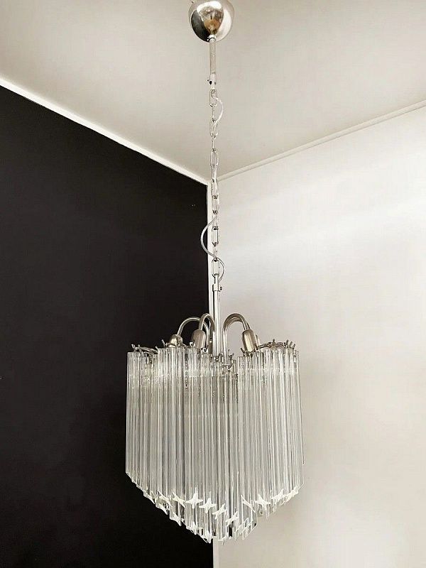 Винтажная люстра Murano Chandelier 60 Clear Prism Glass